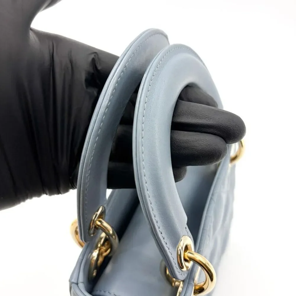 Dior Mini Lady Dior Bag Cloud Blue Lambskin Gold Hardware